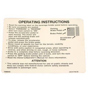 8546 Yamaha Warning Label Decal