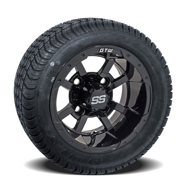 19-106 A19-144 GTW 10" Storm Trooper Black Wheels with 205/50-10 (18") Duro Lo-Profile Street Tires