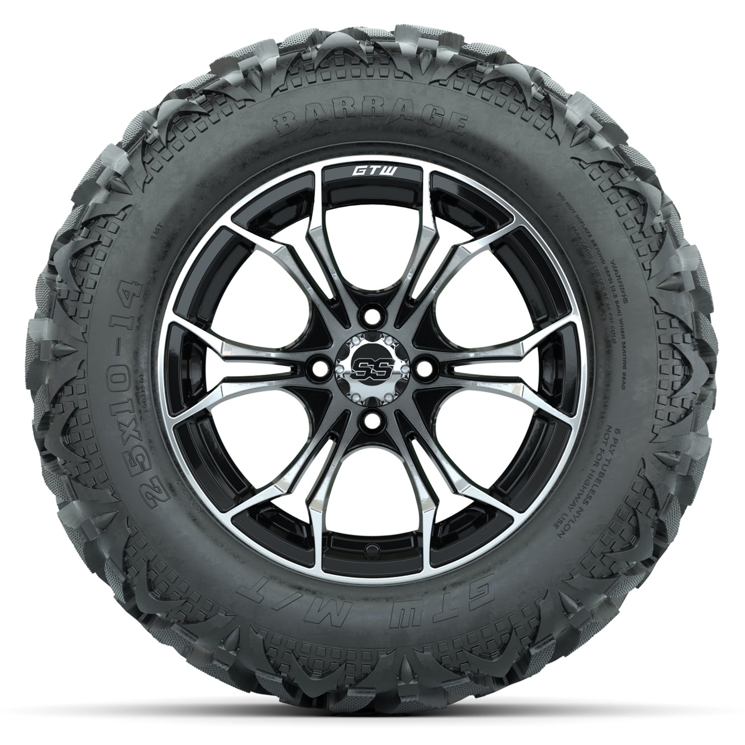 A19-2398 Spyder / Machined & Black / Barrage