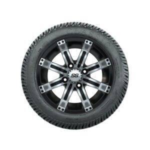 A19-688 GTW Tempest 12x7 Machined Black Wheel, TIRE, 215/40-12 4PR EXCEL CLASSIC, 12", Street