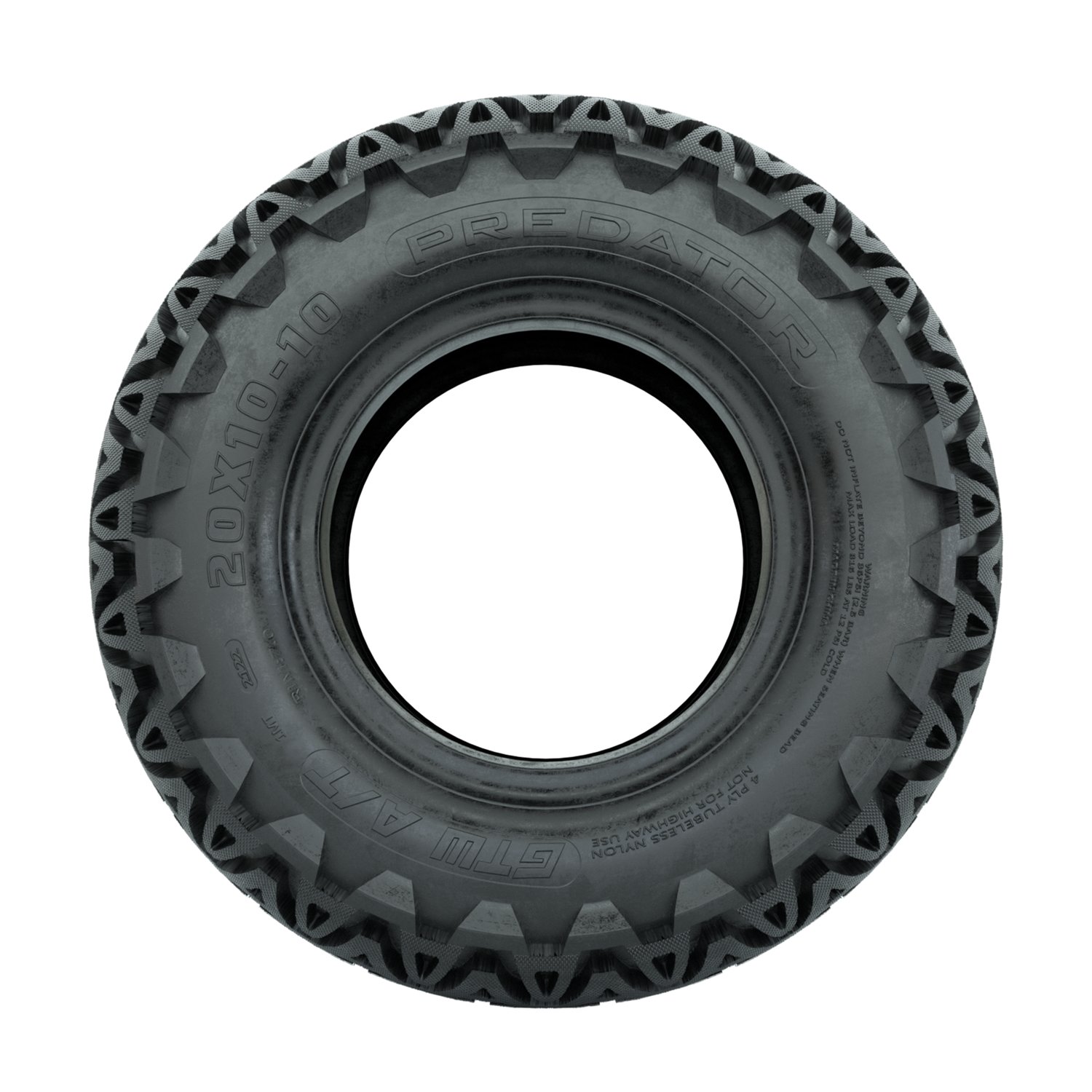 20-059 20x10-10 Predator AT 4PR profile mounted