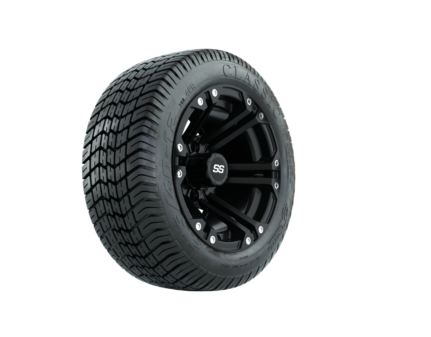A19-658 GTW Specter 12x7 Matte Black Wheel, TIRE, 215/40-12 4PR EXCEL CLASSIC, 12", Street