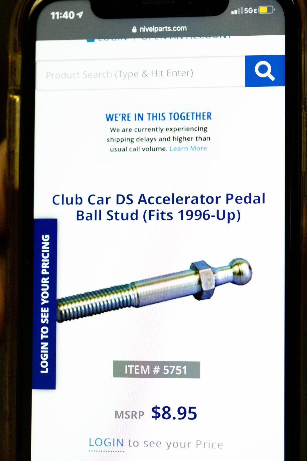 5751 Accelerator Pedal Ball Stud