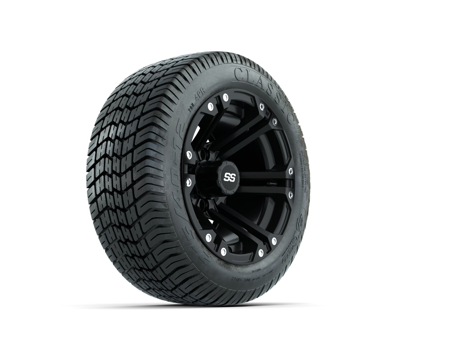 A19-658 GTW Specter 12x7 Matte Black Wheel, TIRE, 215/40-12 4PR EXCEL CLASSIC, 12", Street