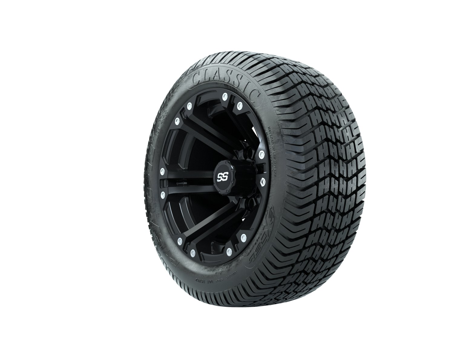 A19-658 GTW Specter 12x7 Matte Black Wheel, TIRE, 215/40-12 4PR EXCEL CLASSIC, 12", Street