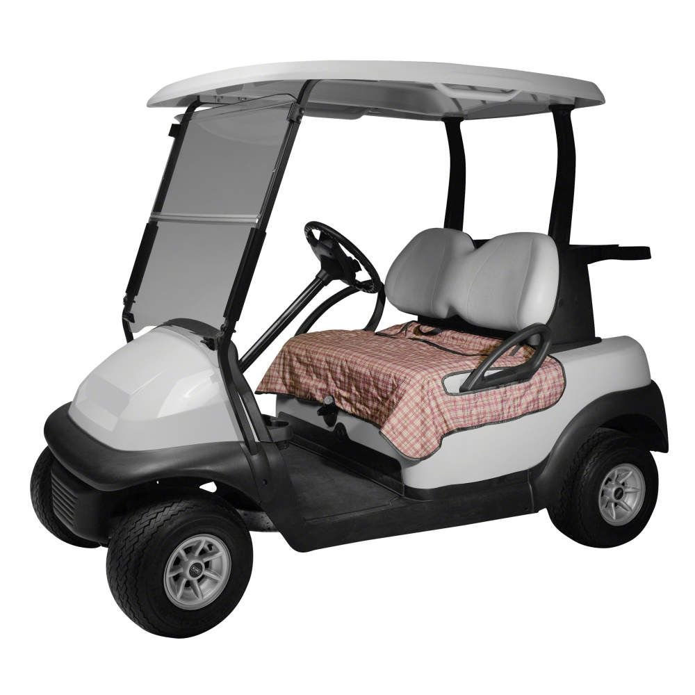 2001 Classic Accessories Golf car seat blanket, Heritage tan/red plaid