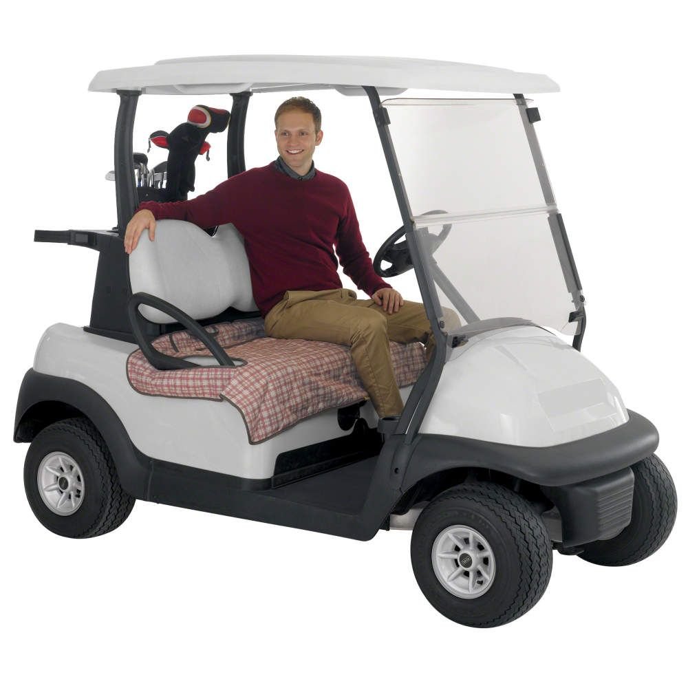 2001 Classic Accessories Golf car seat blanket, Heritage tan/red plaid