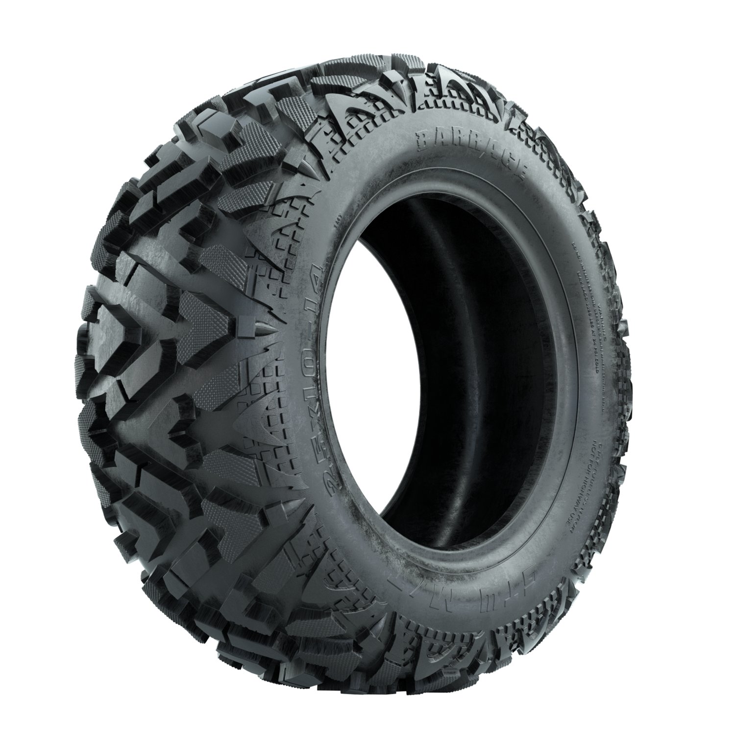 20-033 25x10-R14 Barrage Series 6Ply profile mounted