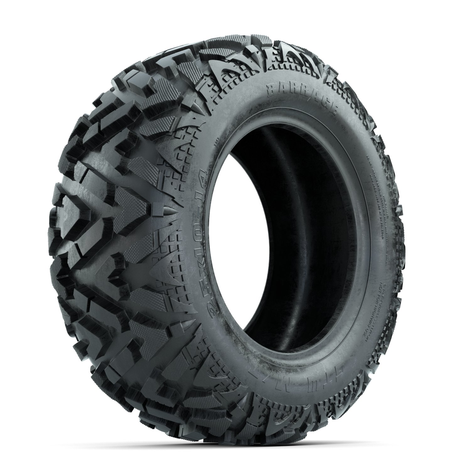 20-033 25x10-R14 Barrage Series 6Ply profile mounted