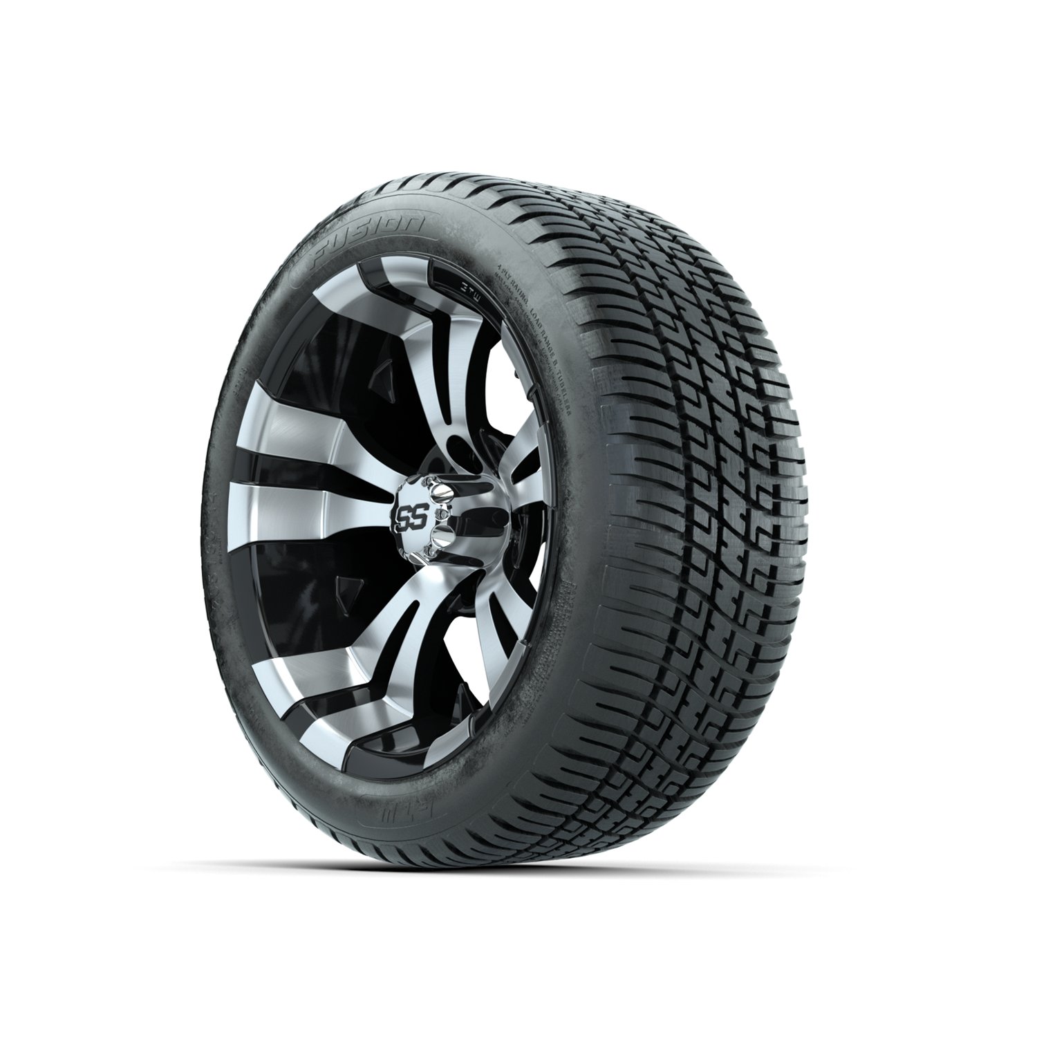 19-168 A19-417 / A19-162 GTW 14" Vampire Black/Machined Wheels with 205/30-14 (18") Fusion Street Tires