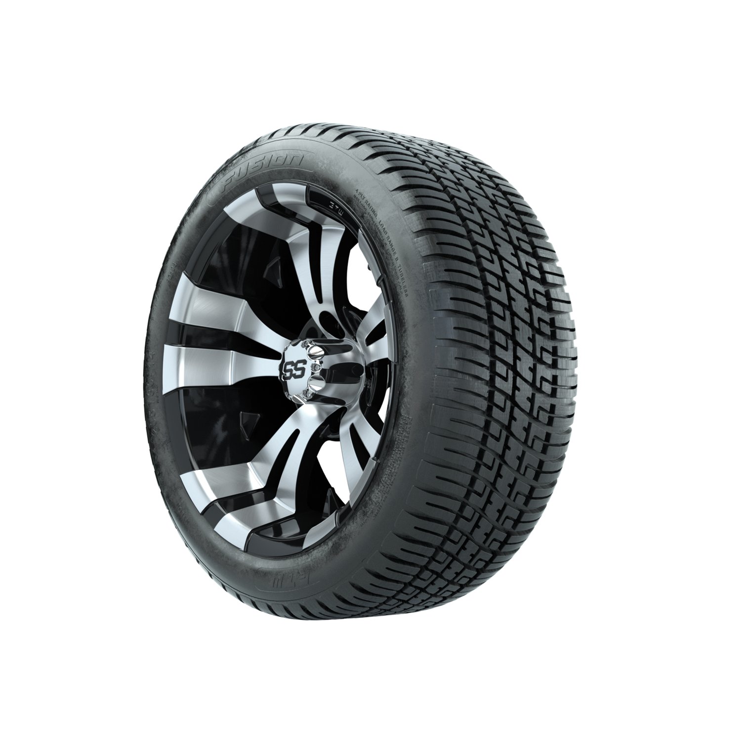 19-168 A19-417 / A19-162 GTW 14" Vampire Black/Machined Wheels with 205/30-14 (18") Fusion Street Tires